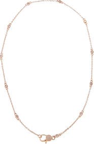 BY ADINA EDEN Rose Gold Mini Bezel Lobster Clasp Link Chain Necklace
