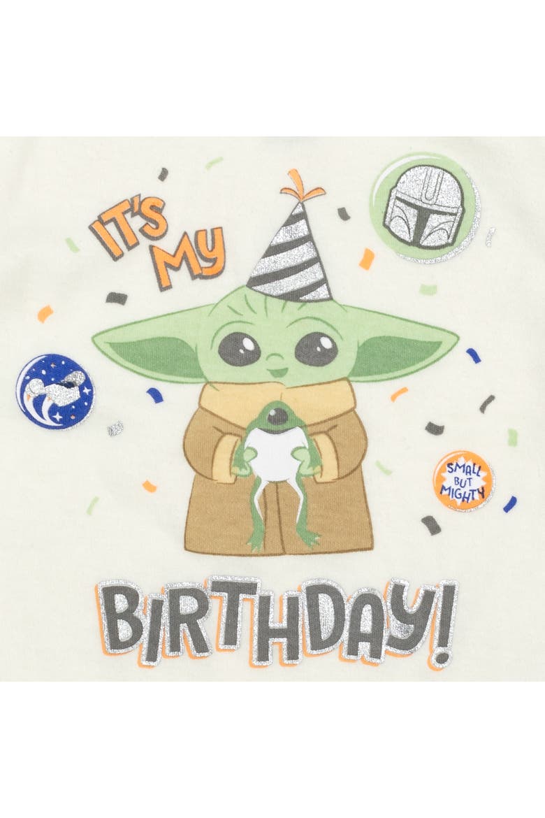 The Mandalorian Grogu Birthday Tee Diaper Cover and Hat Set, Alternate, color, Grogu Green Ivory