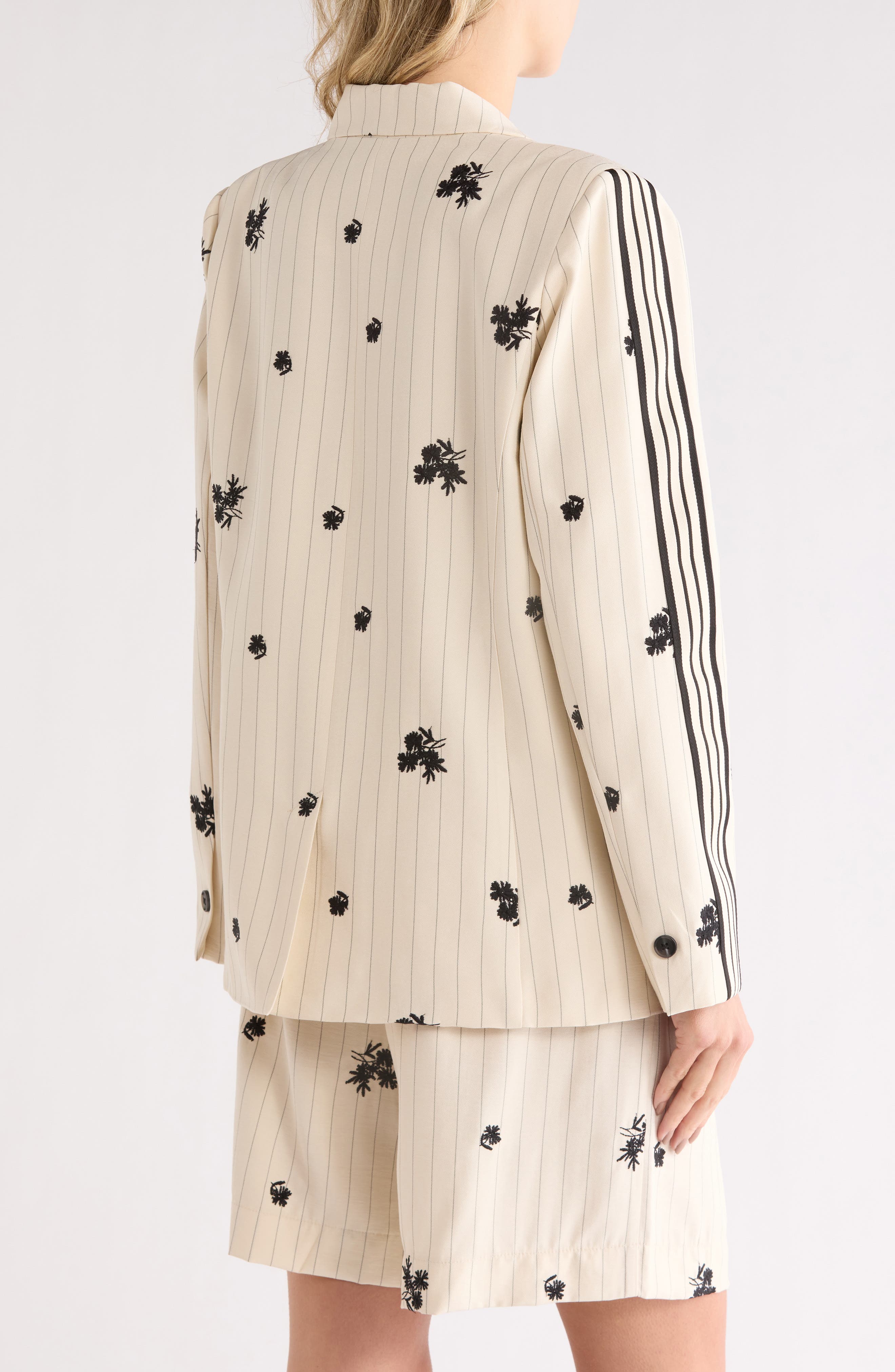 Embroidered Pinstripe Blazer - image 4