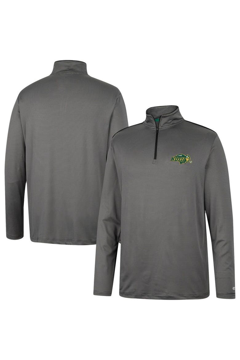 Men's Colosseum Charcoal NDSU Bison Logo Quarter-Zip Windshirt, Main, color, Charcoal