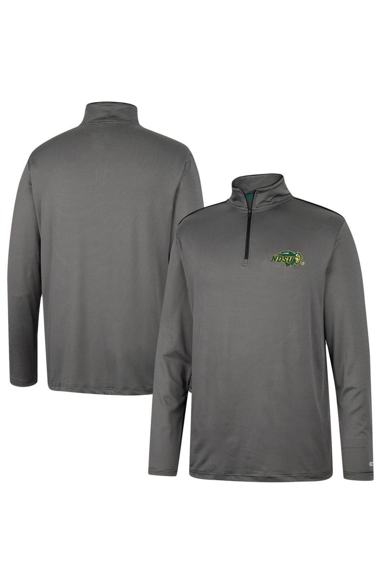 COLOSSEUM Men's Colosseum Charcoal NDSU Bison Logo Quarter-Zip Windshirt, Main, color, 