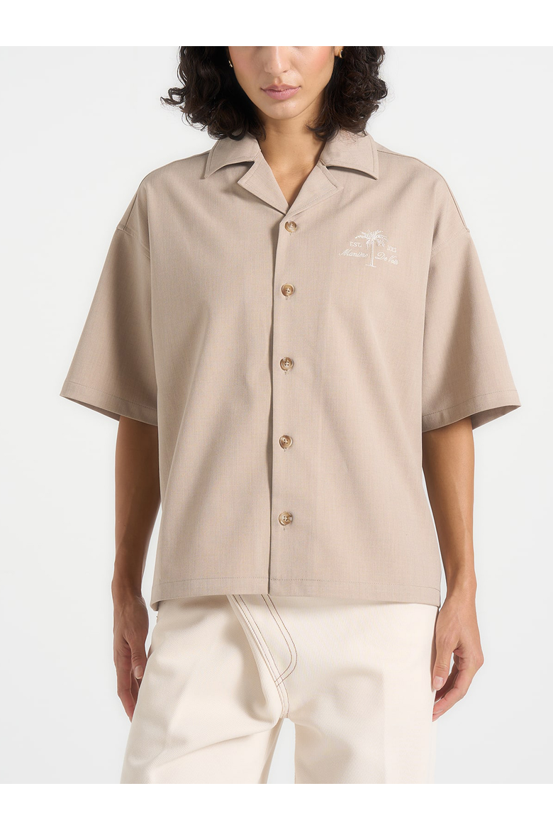 Alexis Unisex Cote d'Azur Boxy Shirt, Alternate, color, Taupe