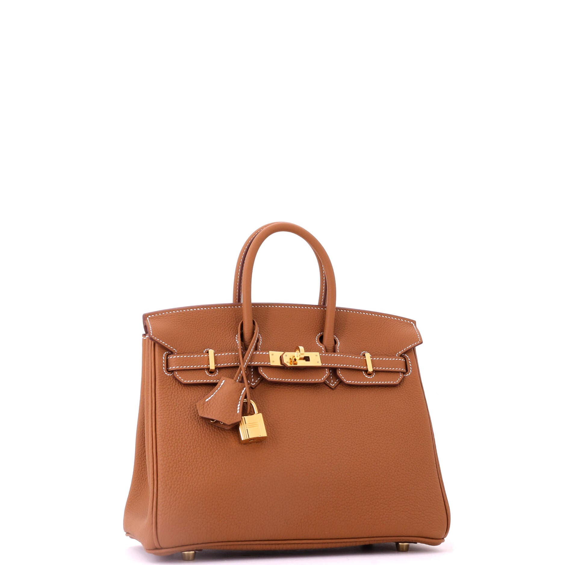 Pre-Owned Hermes Birkin Handbag Brown Togo with Gold Hardware 25, Alternate, color, Gold