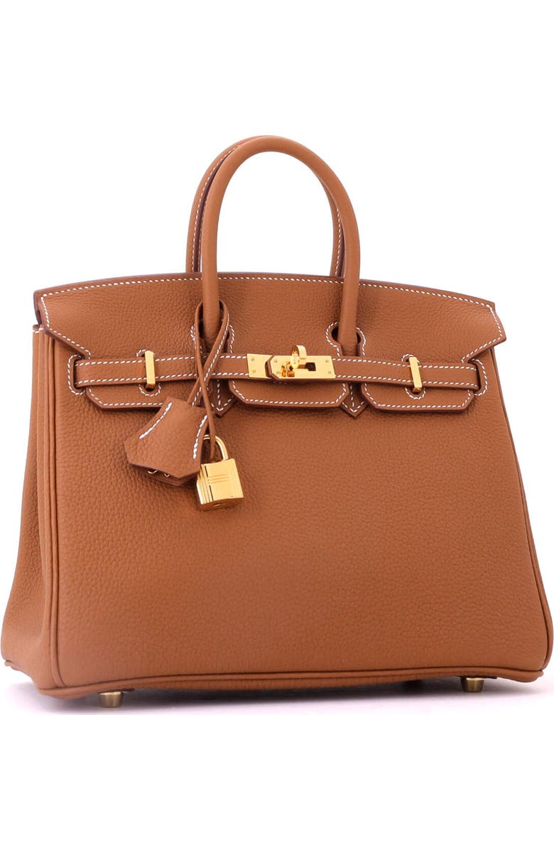 Pre-Owned Hermes Birkin Handbag Brown Togo with Gold Hardware 25, Alternate, color, Gold