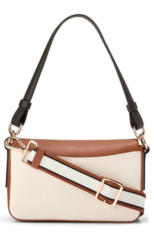 Cole Haan Mini Leather Shoulder Bag In Black/white/british Tan