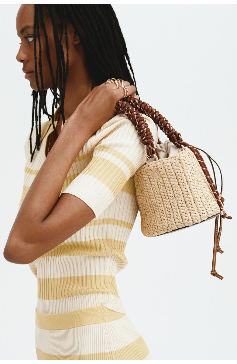 H&M Straw Tote Bag, Alternate, color, Beige