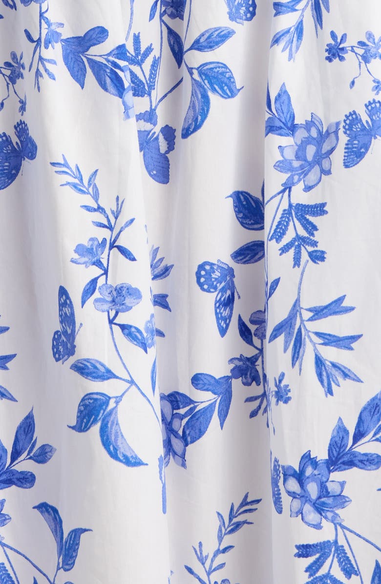 SUGARLIPS Leya Floral Pleated Mini Dress, Alternate, color, White Blue Multi