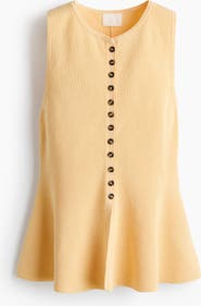 H&M Rib-knit Peplum Waistcoat