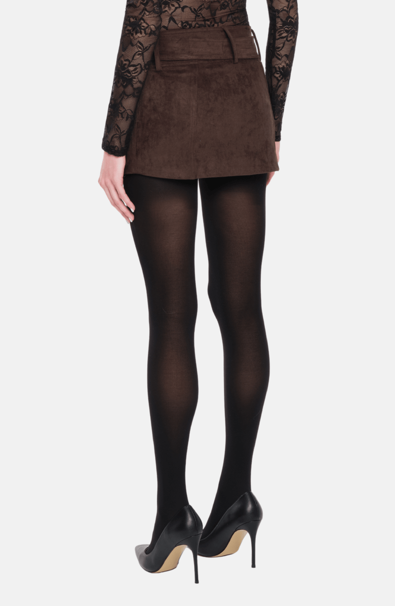 OW Collection ZELDA Mini Skirt, Alternate, color, Brown
