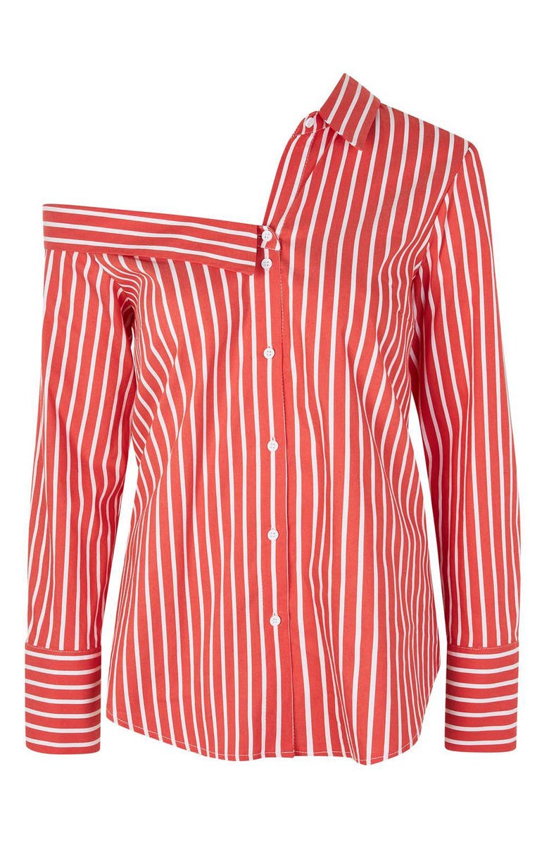 Topshop Stripe Off the Shoulder Top, Alternate, color,