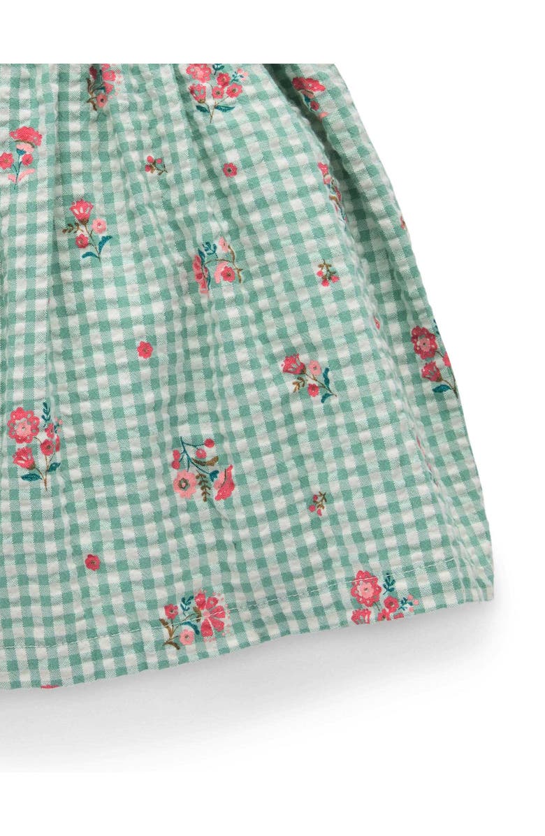 Purebaby Gingham Pinnie, Alternate, color, Frida Print