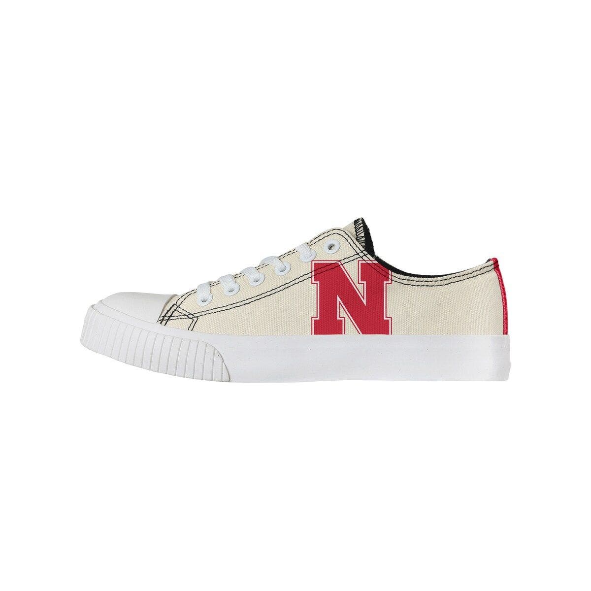 FOCO Women's FOCO Cream Nebraska Huskers Low Top Canvas Shoes, Main, color, 