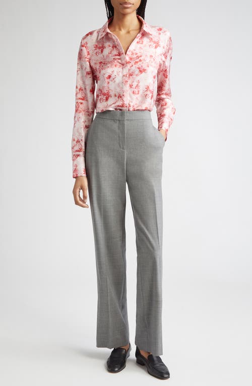 Lafayette 148 New York Scottie Floral Silk Georgette Button-up Shirt