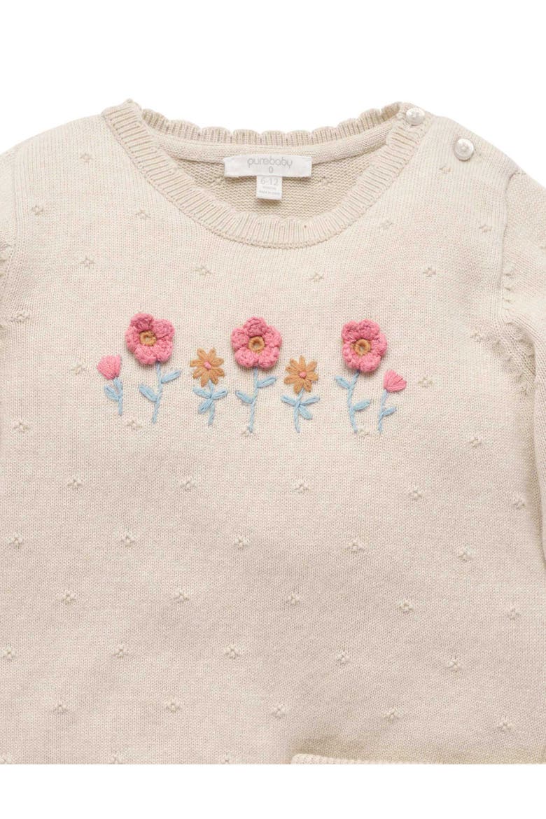 Scalloped Knit Set, Alternate, color, Wheat melange