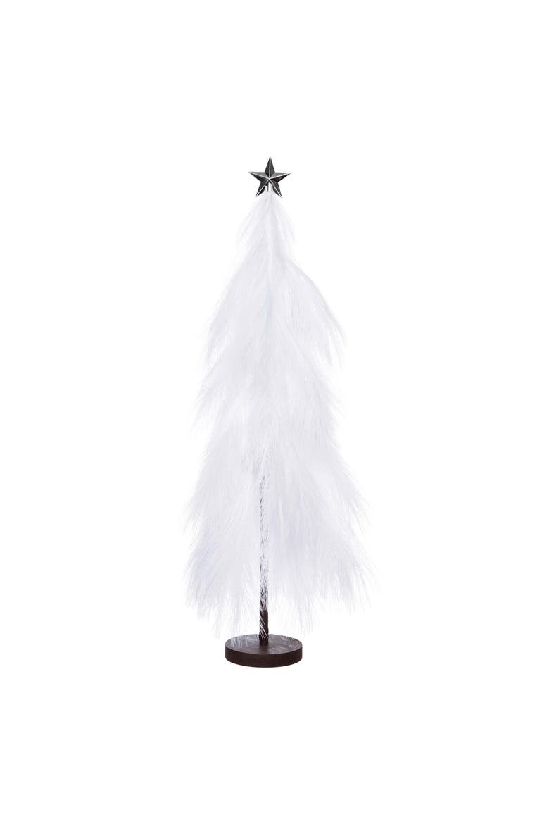 White Pampas Christmas Tree Figurine 27.56", Alternate, color, White