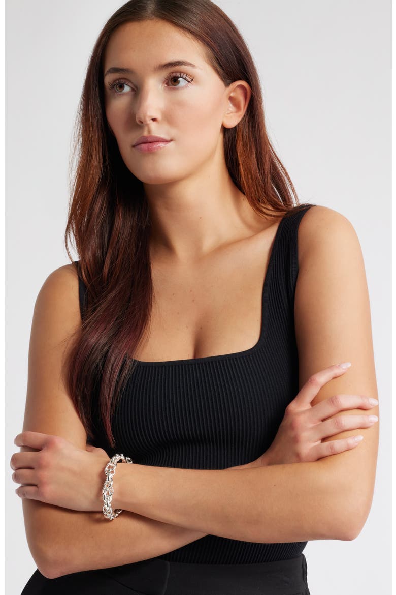 Twisted Chunky Chain Bracelet, Alternate, color, SILVER