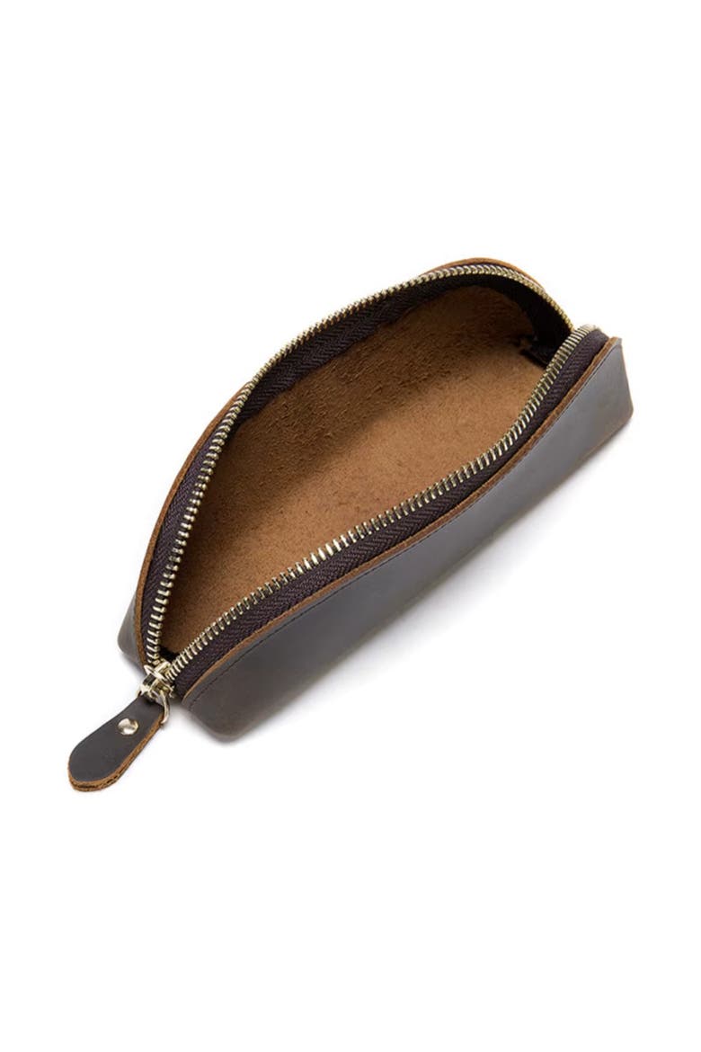The Paavo Leather Pen Case | Leather Makeup Pouch, Alternate, color, Dark Brown