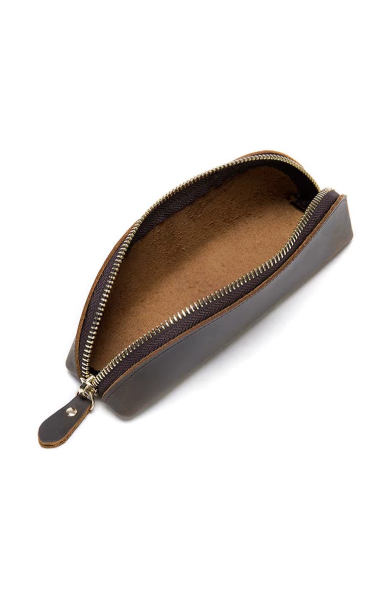 STEEL HORSE LEATHER The Paavo Leather Pen Case | Leather Makeup Pouch, Alternate, color, Dark Brown