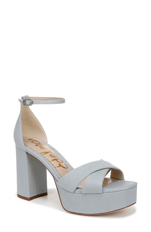 Sam Edelman Jullian Ankle Strap Platform Sandal In Cape Blue