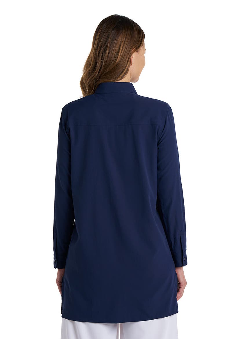 Women's Santorini Tunic Long Sleeve Shirt, UPF 50+ Sun Protection, Alternate, color, Navy