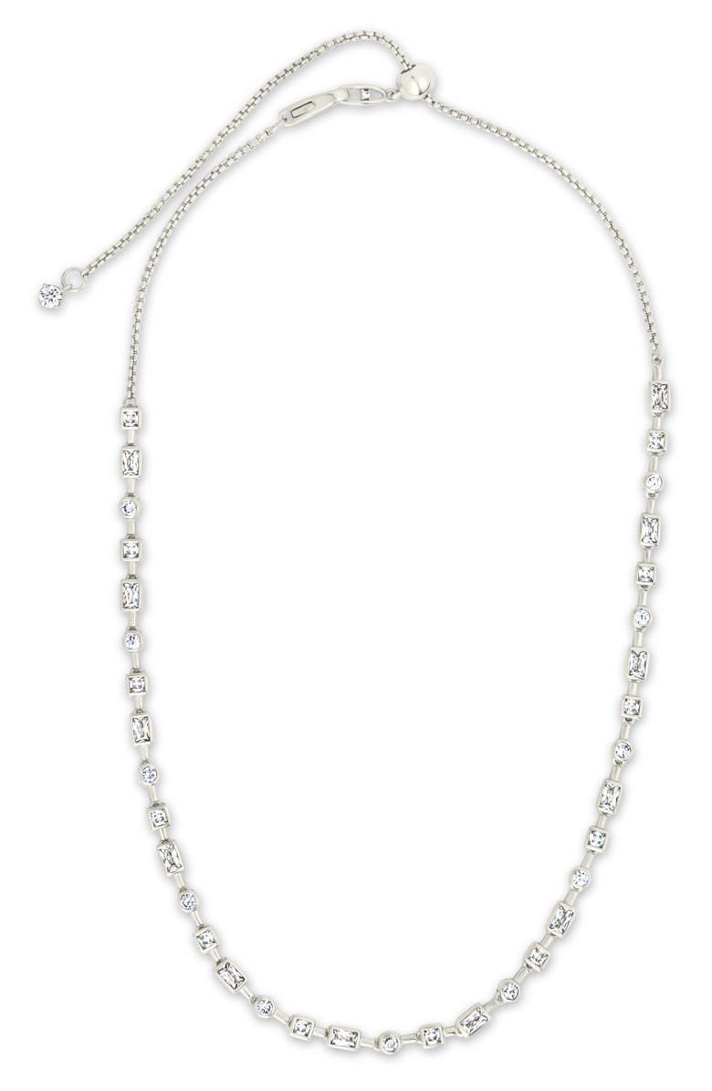 Sterling Forever Camden Slide Tennis Necklace, Alternate, color, Silver