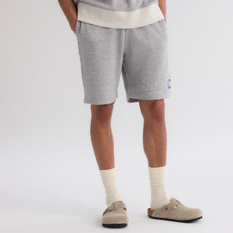Men's Fanatics Steel Heather Chicago Cubs Iconic Terry Warm-Up Shorts