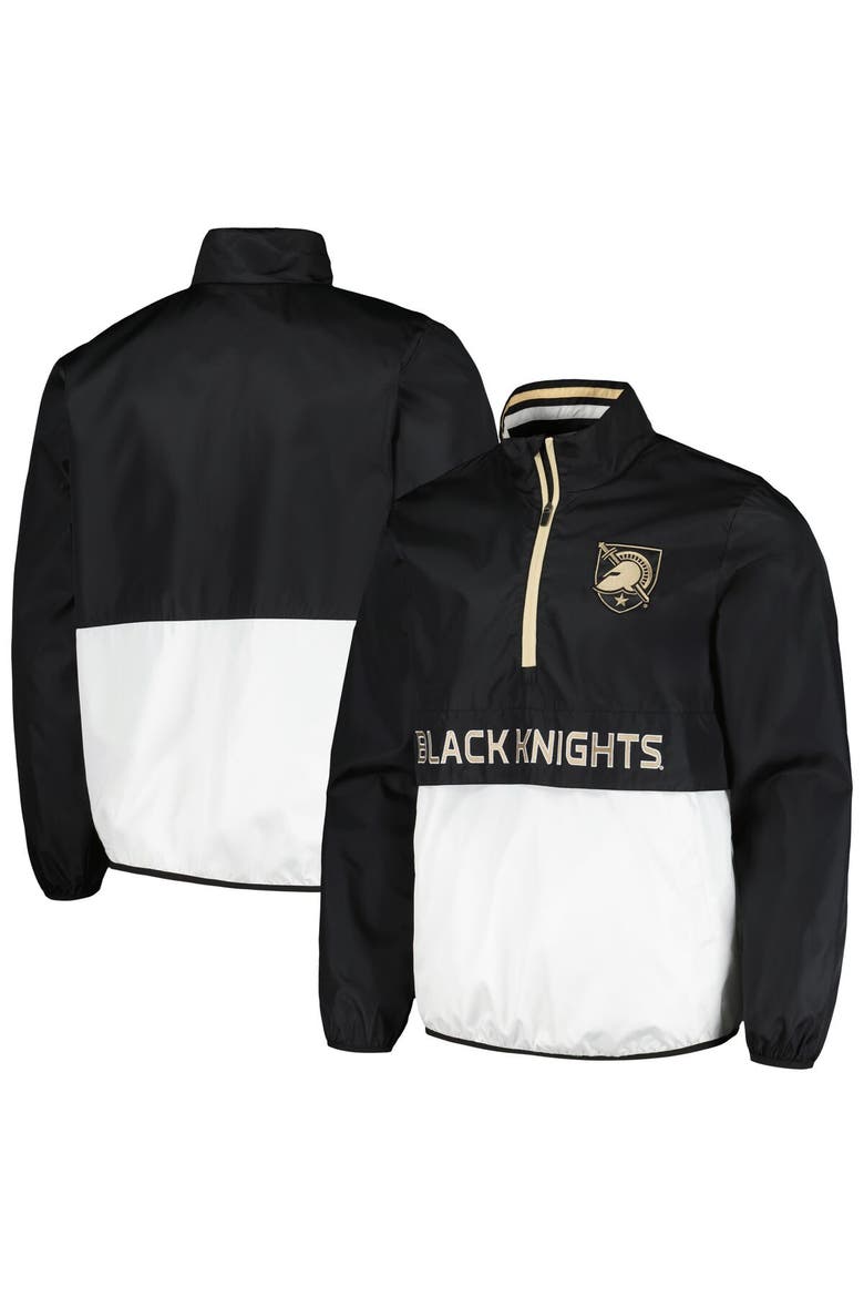 Men's G-III Sports by Carl Banks Black Army Black Knights Cornerman Half-Zip Top, Alternate, color, Black