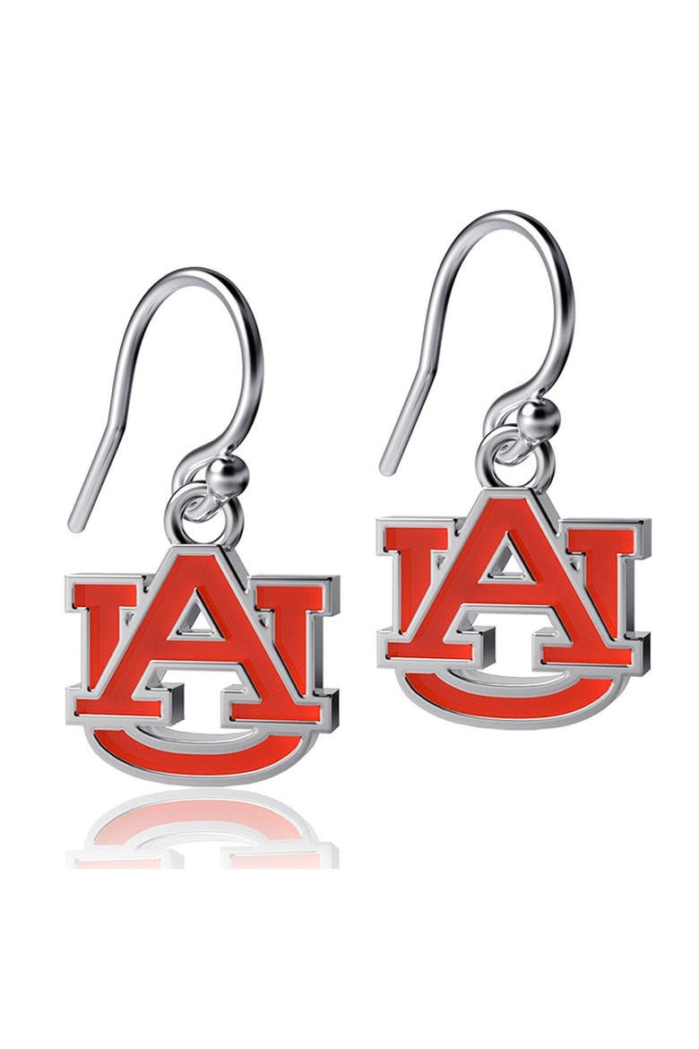 Women's Dayna Designs Auburn Tigers Silver Enamel Dangle Earrings, Main, color, Silver