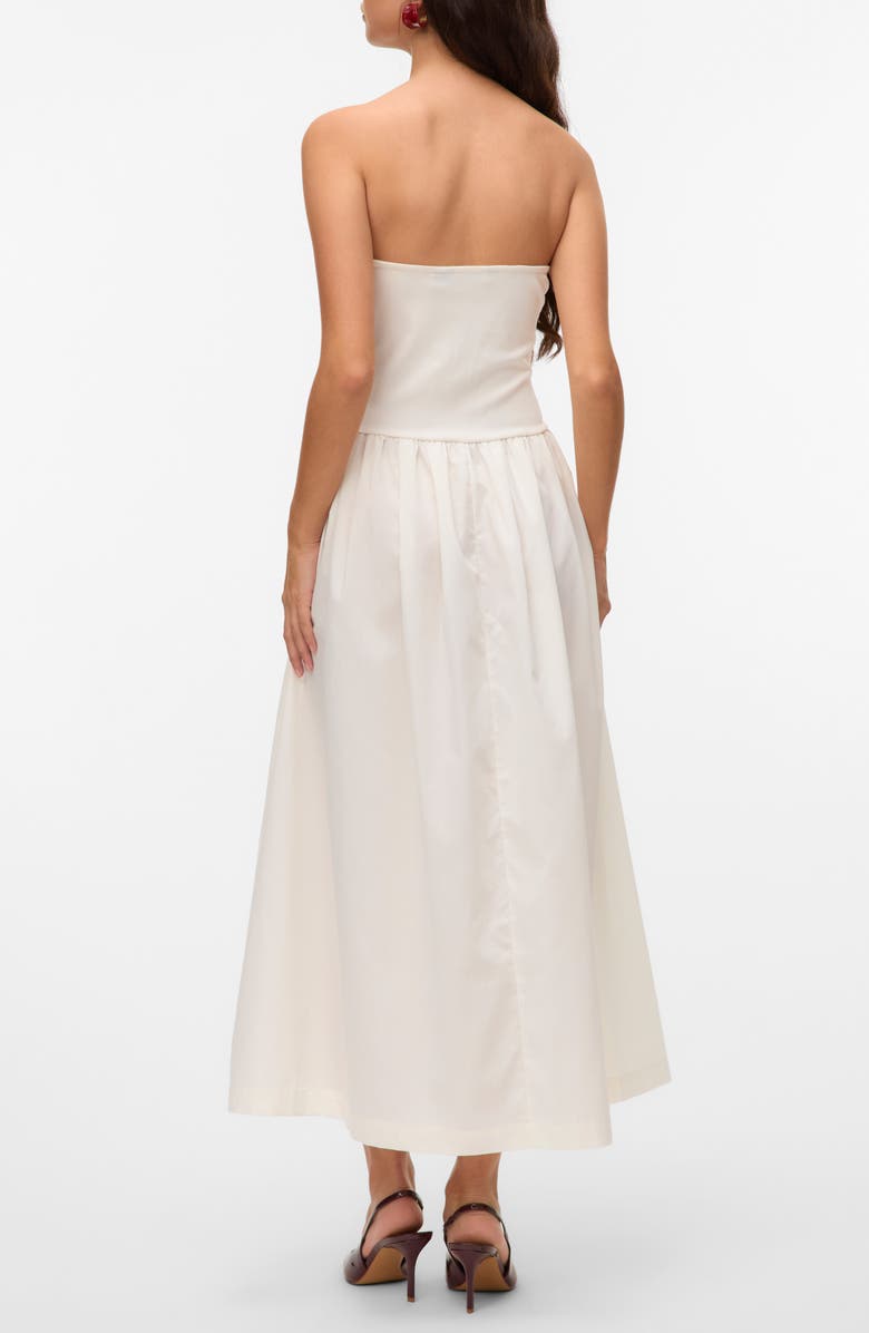 VERO MODA Ane Strapless Maxi Dress, Alternate, color, Cloud Dancer