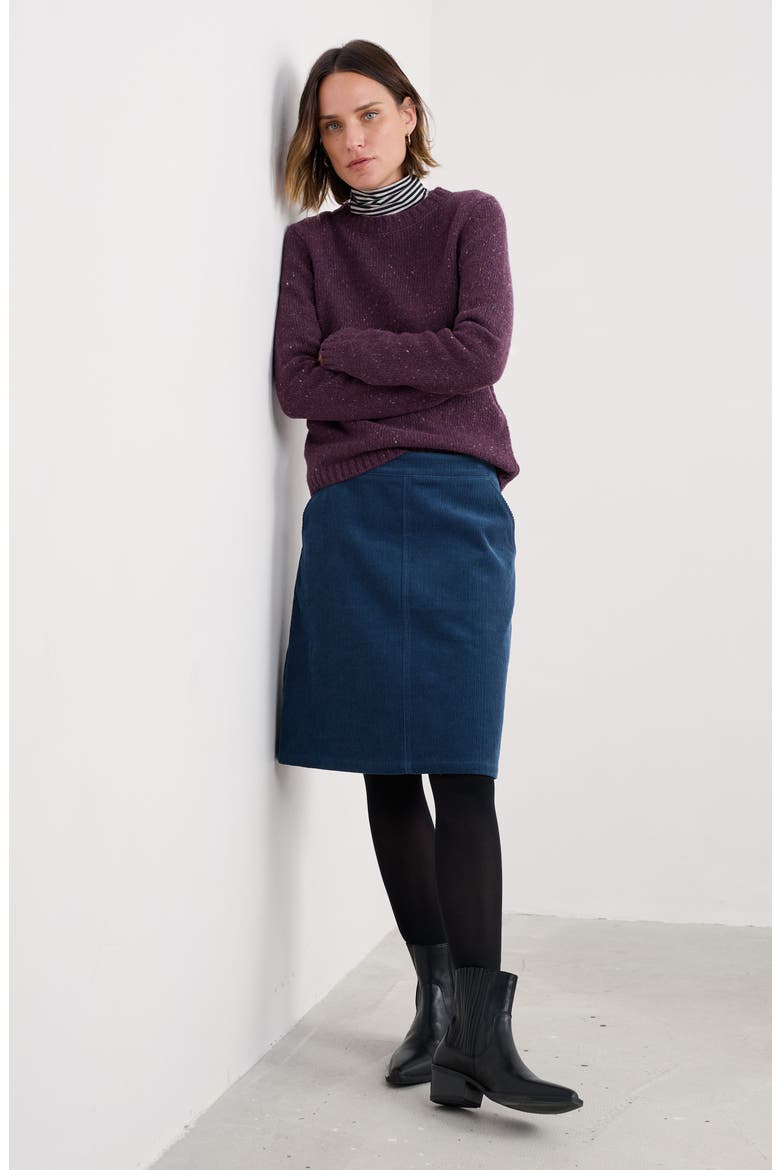 Dovetail Organic Cotton Corduroy Skirt, Alternate, color, SEA CAVE
