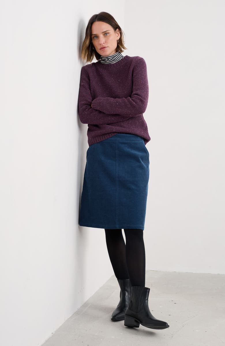 Seasalt Cornwall Dovetail Organic Cotton Corduroy Skirt, Alternate, color, Sea Cave