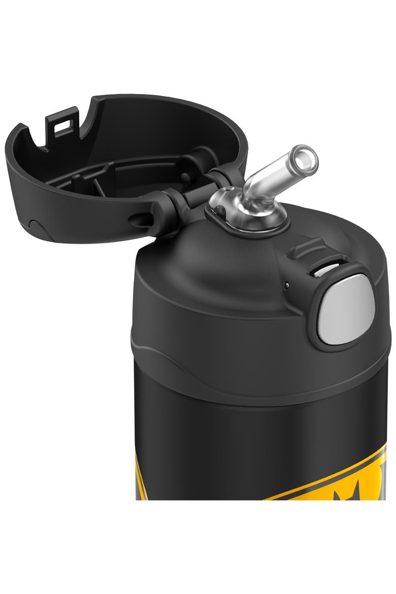 12-Ounce Stainless Steel Vacuum Insulated Straw Bottle, Alternate, color, BLACK/BATMAN