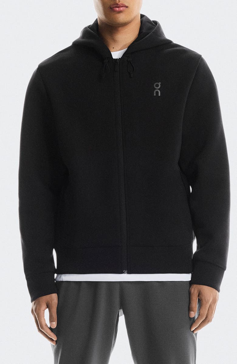 On Focus Tech Zip Hoodie, Main, color, Black