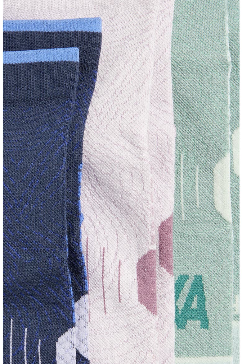 3-Pack Running Quarter Socks, Alternate, color, VARSITY NAVY / ROSEMARY