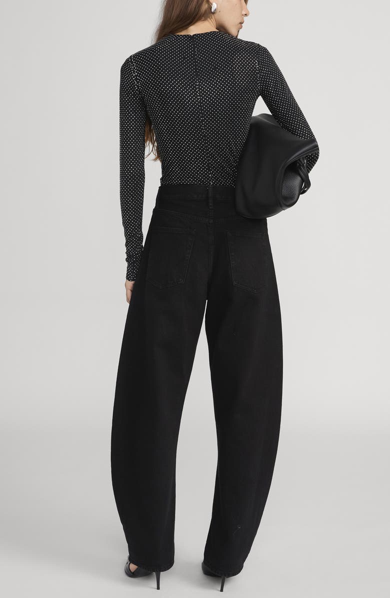 FRAME The Rhinestone Jersey Top, Alternate, color, Black