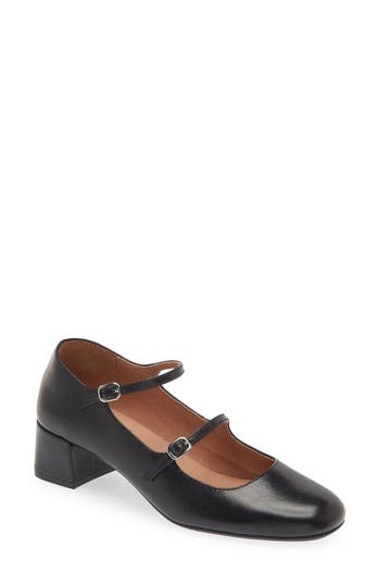 Madewell The Nettie Heeled Mary Jane In Black