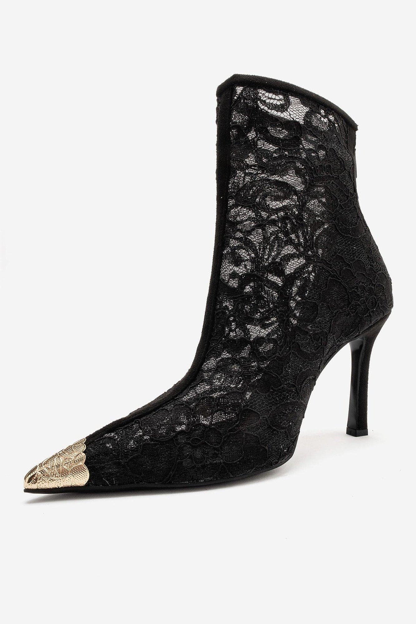 Cliff Lace Stiletto Boot, Alternate, color, Black