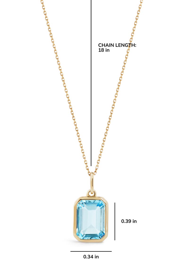 Solid Yellow Gold Spritz Necklace, Alternate, color, Blue Topaz