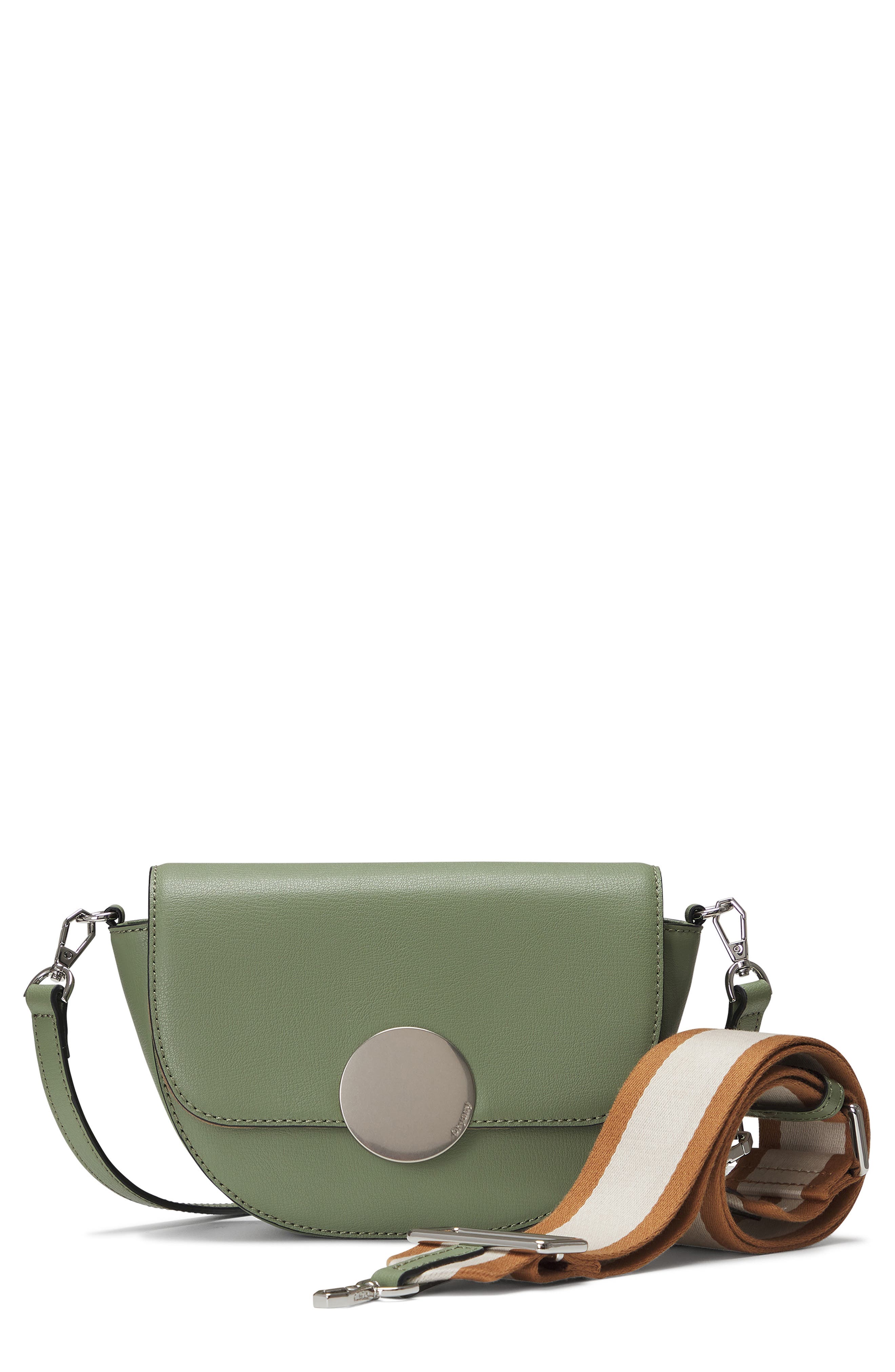 Oryany Lottie Leather Saddle Crossbody Bag in Deep Green 