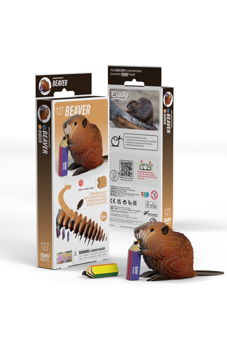 Eugy Puzzles Beaver 3D Puzzle, Main, color, 