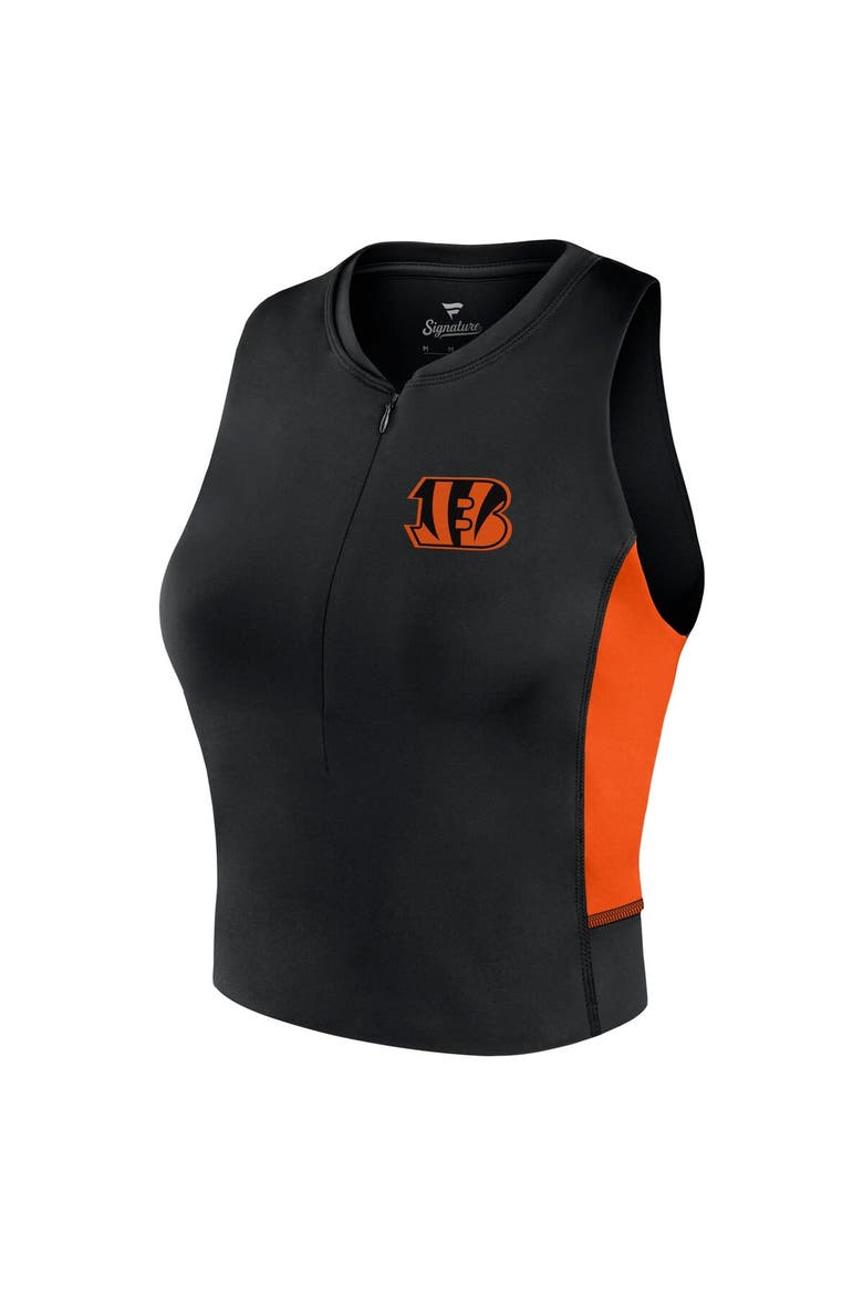 Women's Fanatics Signature Black Cincinnati Bengals Studio Fitted Gym Tank Top, Alternate, color, Black