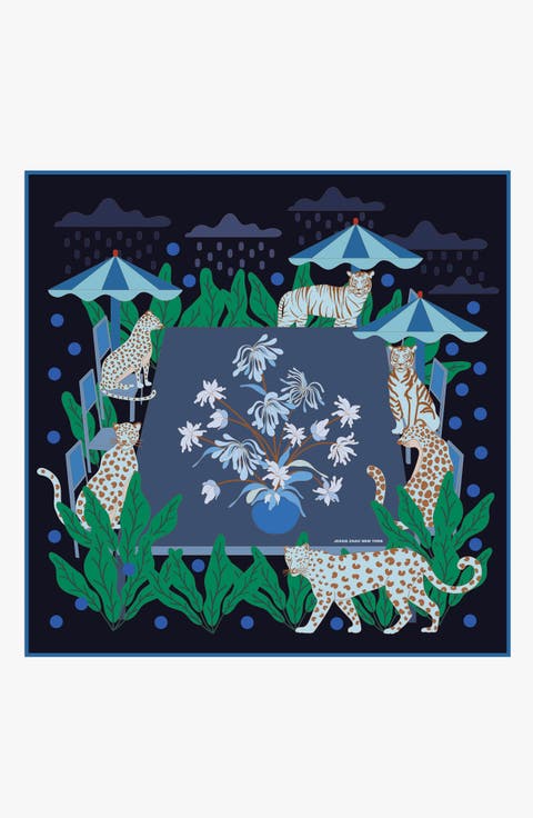 Double Sided Wool Silk Scarf Of Night Banquet