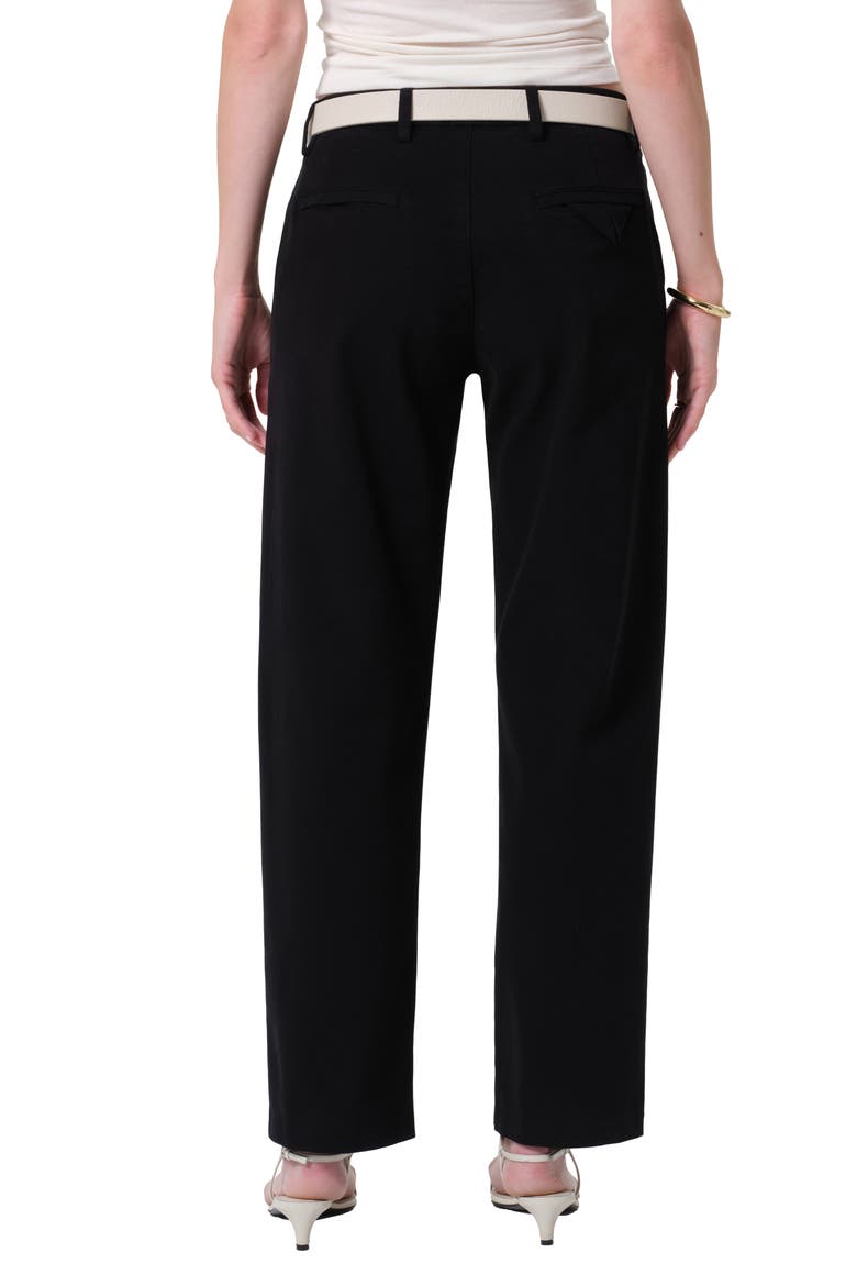 Mallory High Waist Relaxed Straight Leg Twill Pants, Alternate, color, BLACK