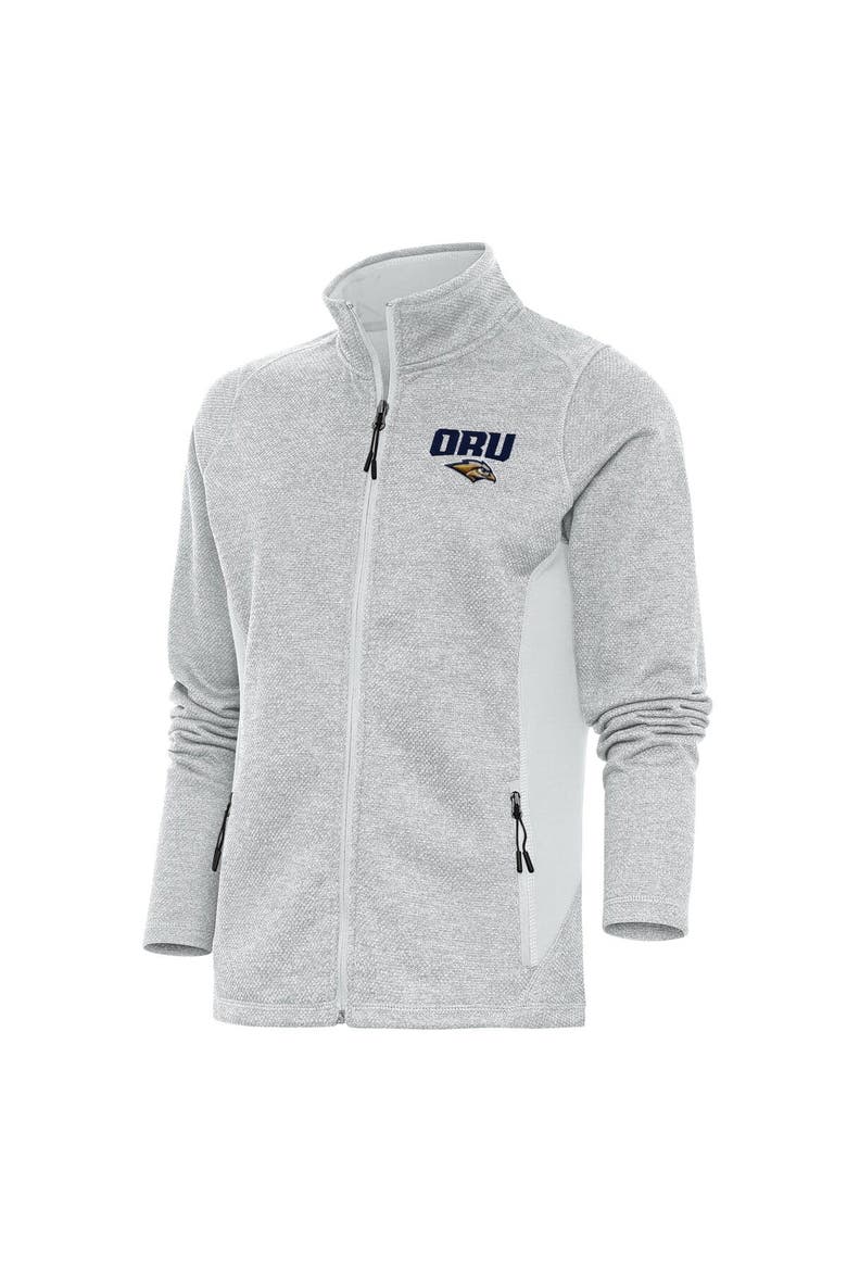 Women's Antigua  Gray Oral Roberts Golden Eagles Full-Zip Course Jacket, Main, color, Gray