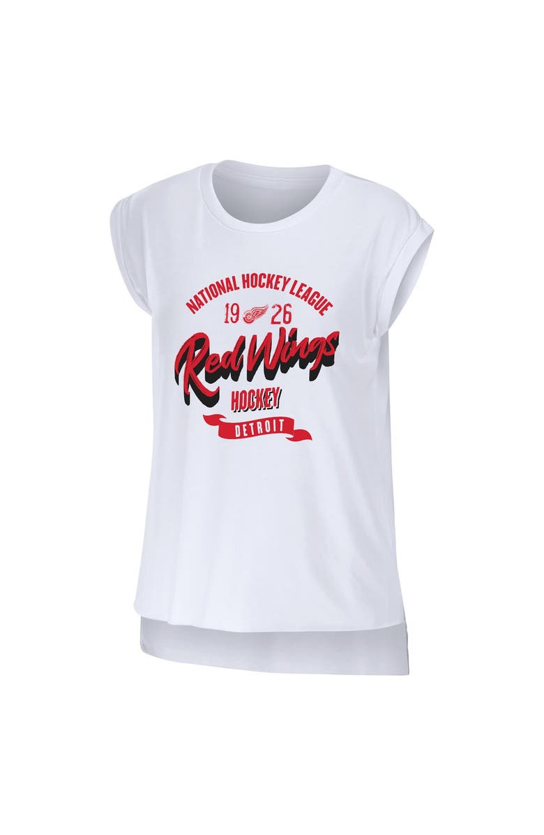 WEAR by Erin Andrews Women's WEAR by Erin Andrews White Detroit Red Wings Domestic Tank Top, Alternate, color, 