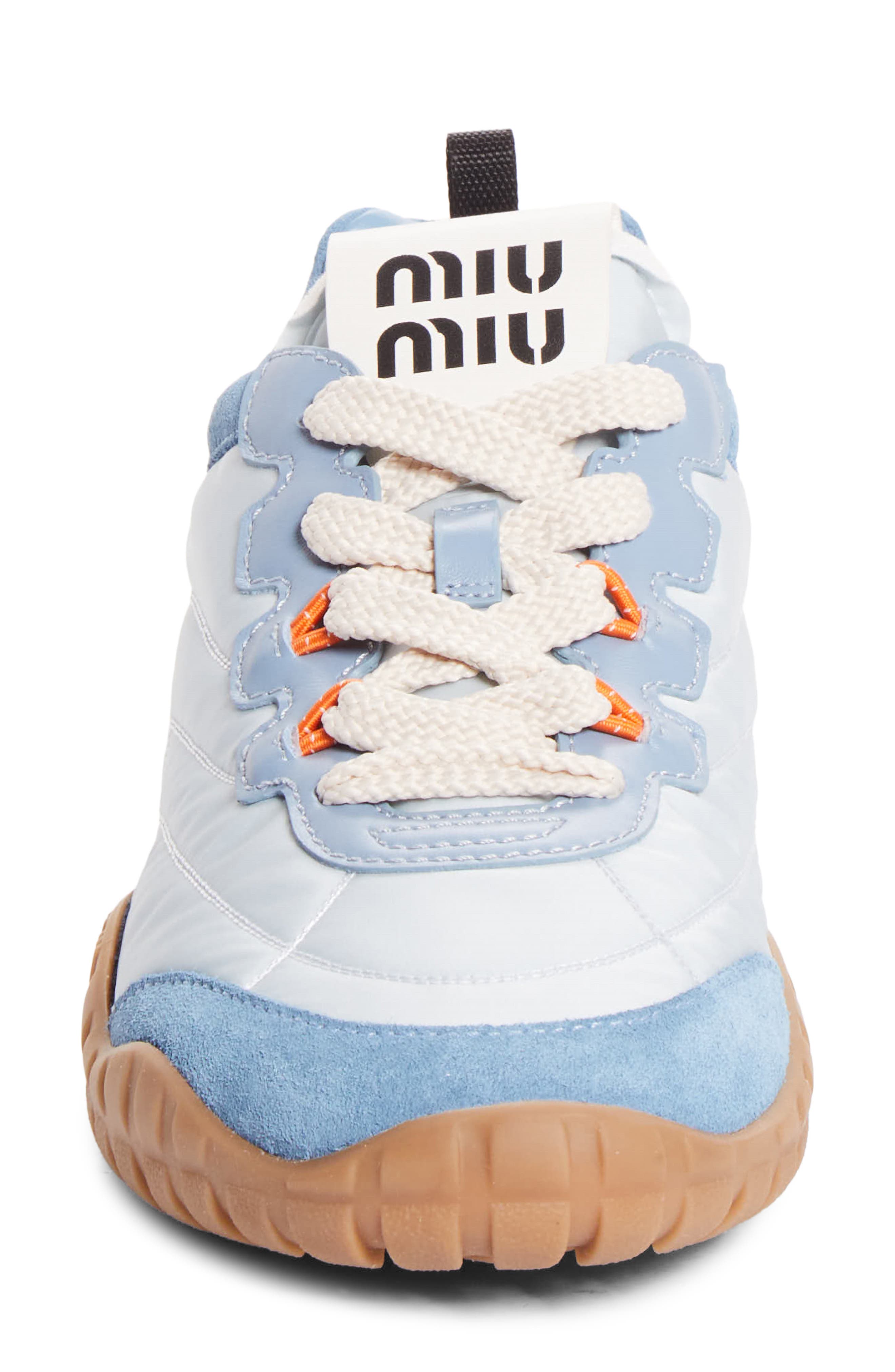 Miu Miu Tyre Quilted Sport Sneaker, Alternate, color, 