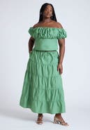 ELOQUII Tiered Maxi Skirt