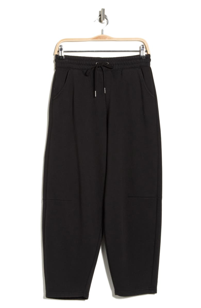 YOGALICIOUS Baby Wash Fleece Barrel Sweatpants, Alternate, color, Black