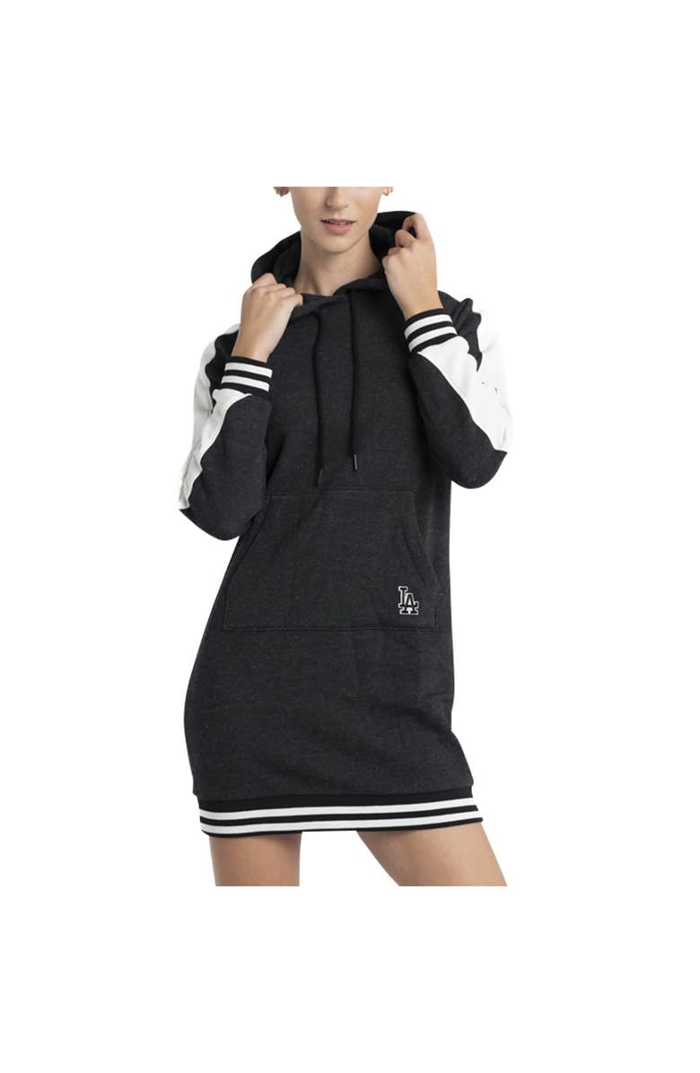 LUSSO Women's Lusso Black Los Angeles Dodgers Mara Tri-Blend Hoodie Dress, Main, color, Black