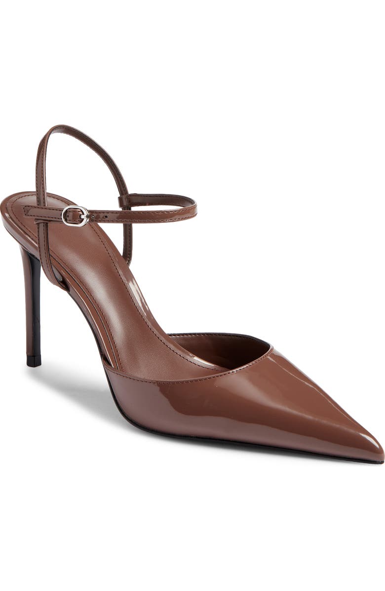 MANGO Glitty Ankle Strap Pump, Main, color, Light/ Pastel Brown